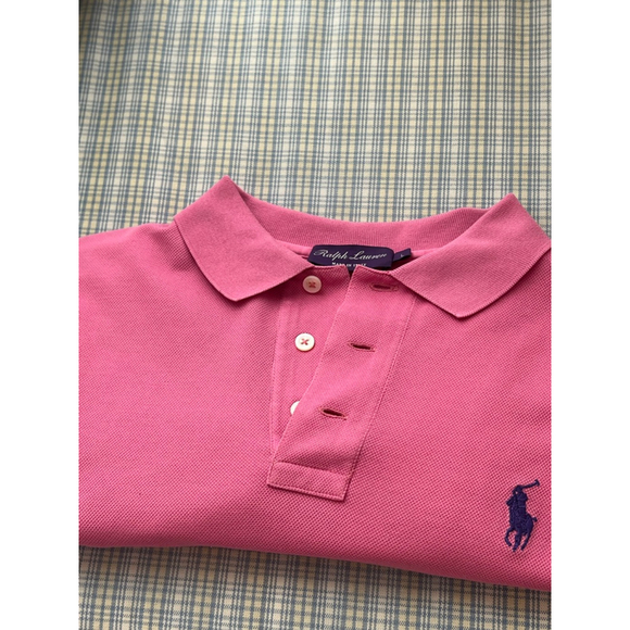 NWOT Ralph Lauren Pink Short Sleeve Polo Tee L with Purple Logo L - Picture 5 of 7